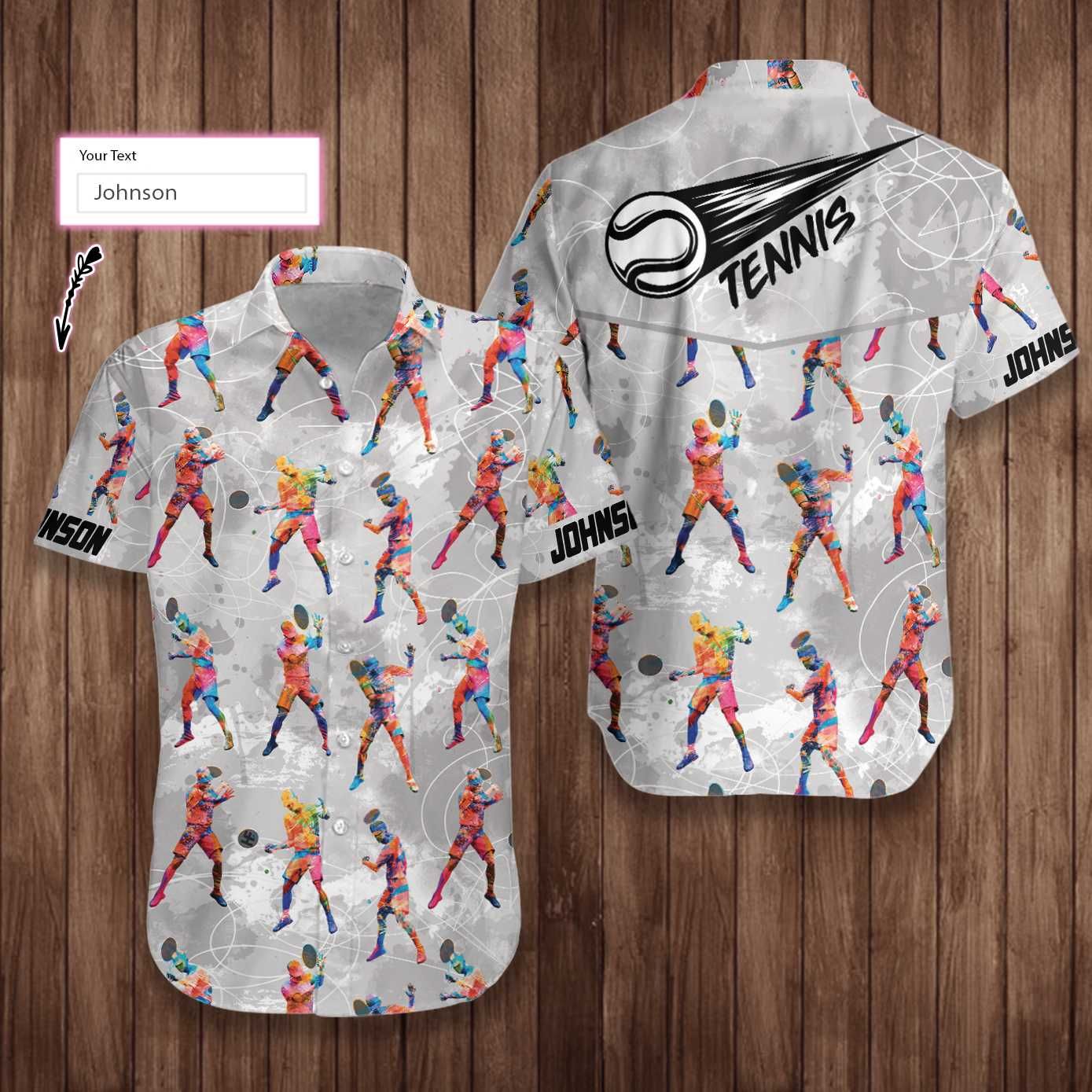 Felacia [Hawaii Shirt] Personalized Name Tennis Pattern Colorful Hawaiian Aloha Shirts-ZX2484